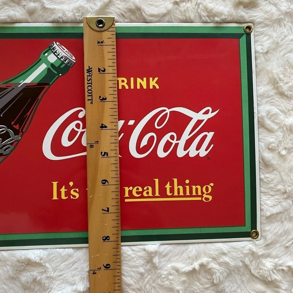 Vintage Drink Coca Cola Ande‎ Rooney Porcelain Enamel Sign 16x8 Inch Wall Decor